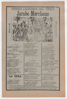 Broadsheet with songs for a Mexican courtship dance called the Jarabe Mor..., ca. 1919 (published). Creator: José Guadalupe Posada
