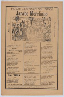 Broadsheet with songs for a Mexican courtship dance called the Jarabe Mor..., ca. 1919 (published). Creator: José Guadalupe Posada