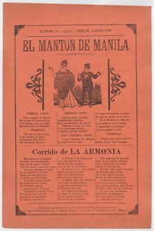 Broadsheet with songs for a two-step dance, a couple dancing, ca. 1918 (pu..., ca. 1918 (published). Creator: José Guadalupe Posada