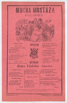 Broadsheet with songs for a two-step dance (paso doble), a man and woman t..., ca. 1918 (published). Creator: José Guadalupe Posada