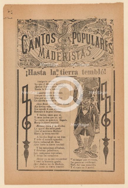 Broadsheet celebrating one of the founders of the Mexican Revolution, Francisco Madero..., ca. 1911. Creator: José Guadalupe Posada.
