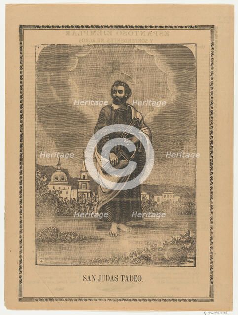 Broadsheet depicting Saint Judas Thaddeus, 1905. Creator: Anon.