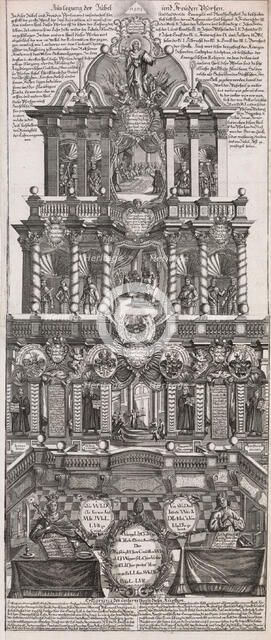 Broadsheet in Commemoration of the 200th Anniversary of the Augsburg Confession of 153..., ca. 1730. Creator: Johann Gottfried Boeck.