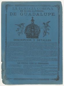 Broadsheet relating to the crown of the Virgin of Guadalupe, ca. 1890-1910., ca. 1890-1910. Creator: José Guadalupe Posada
