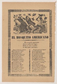 Broadsheet relating to the American Mosquito with verse critical of U.S. imperialism, 1903., 1903. Creator: José Guadalupe Posada