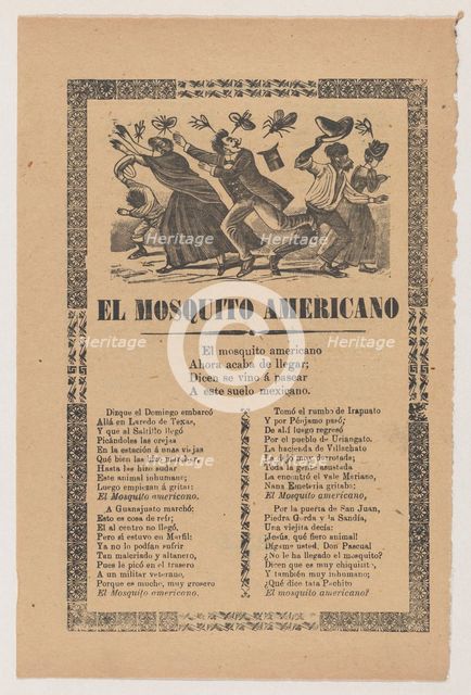 Broadsheet relating to the American Mosquito with verse critical of U.S. imperialism, 1903., 1903. Creator: José Guadalupe Posada.