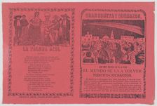 Broadsheet relating to the apparition of a comet in Mexico in November 1899, and the words..., 1899. Creator: José Guadalupe Posada