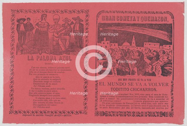 Broadsheet relating to the apparition of a comet in Mexico in November 1899, and the words..., 1899. Creator: José Guadalupe Posada.