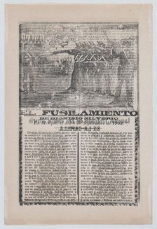 Broadsheet relating to the execution of a murderer named Dionisio Silverio, a firing sq..., ca.1903. Creator: José Guadalupe Posada