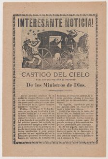 Broadsheet relating to the story of a falling meteor that was interpreted by Catholics as ..., 1903. Creator: José Guadalupe Posada