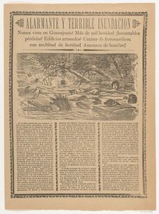 Broadsheet relating to the terrible flood in Guanajuato in 1905, 1905., 1905. Creator: José Guadalupe Posada