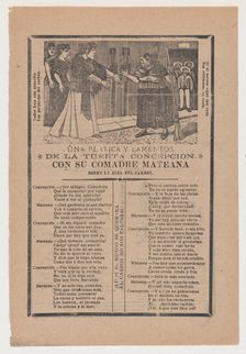 Broadsheet relating to a dialogue between Concepcion and her friend Mateana, 1903., 1903. Creator: José Guadalupe Posada