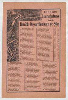 Broadsheet relating to a train accident in Silao and the many fataliti..., 1920 (published). Creator: José Guadalupe Posada