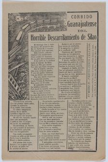 Broadsheet relating to a train accident in Silao and the many fataliti..., 1920 (published). Creator: José Guadalupe Posada