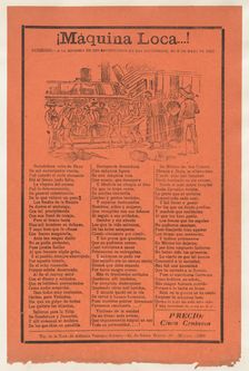 Broadsheet relating to a train accident that killed many people, wounded victi..., 1920 (published). Creator: José Guadalupe Posada