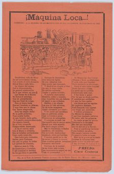 Broadsheet relating to a train accident that killed many people, wounded victi..., 1920 (published). Creator: José Guadalupe Posada
