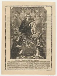Broadsheet relating to Our Lady of Refuge with prayer, 1905. Creator: Anon