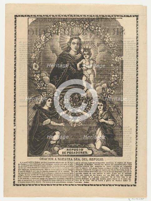 Broadsheet relating to Our Lady of Refuge with prayer, 1905. Creator: Anon.