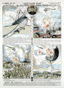 Broadsheet showing Exploits of French air ace Adolphe Pegoud