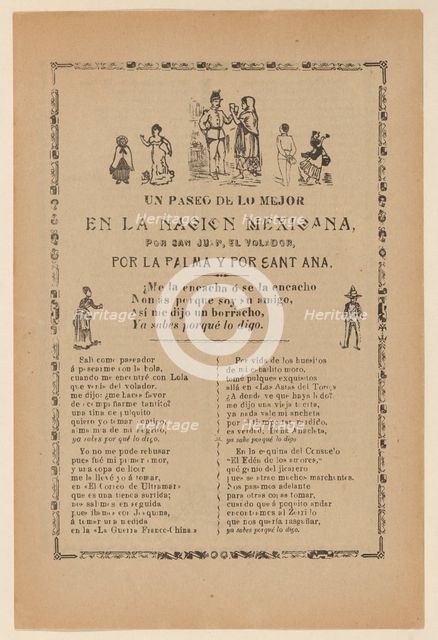 Broadside detailing a religious procession for Saint John and Saint Ana, multiple..., ca. 1900-1913. Creator: José Guadalupe Posada.