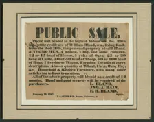 Broadside for the sale of enslaved persons and other property of William Bland, 1847. Creator: Unknown