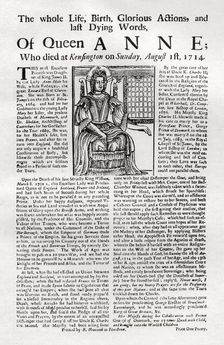 Broadside published on the death of Queen Anne, 1714 (1906)