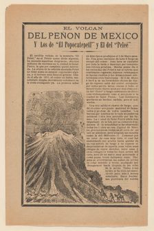 Broadside relating to a news story about the destruction following a volcanic eru..., ca. 1900-1913. Creator: José Guadalupe Posada
