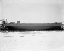 Broadside view on launching cradle, launch S.S. Tionesta, Dec. 15, 1902, 1902 Dec 15. Creator: Unknown