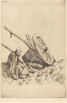 Broken Cart (La charrette brisee). Creator: Alphonse Legros