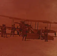 Broken down British plane, c1914-c1918