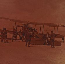 Broken down British plane, c1914-c1918