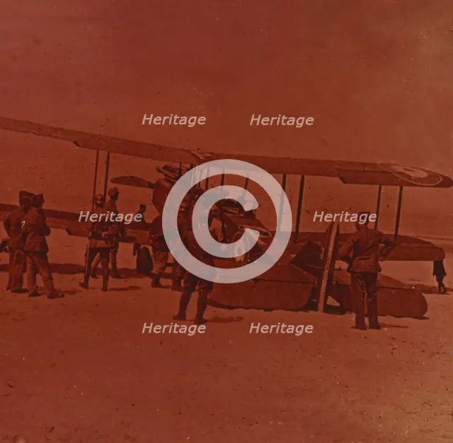 Broken down British plane, c1914-c1918.  Artist: Unknown.