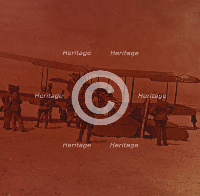 Broken down British plane, c1914-c1918.  Artist: Unknown.