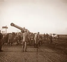 Broken down heavy artillery, Somme, northern France, c1914-c1918