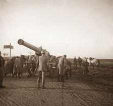 Broken down heavy artillery, Somme, northern France, c1914-c1918