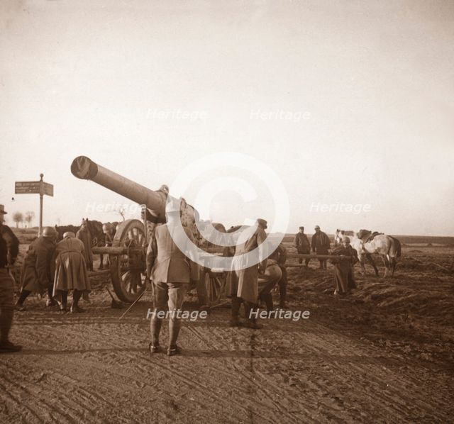 Broken down heavy artillery, Somme, northern France, c1914-c1918. Artist: Unknown.
