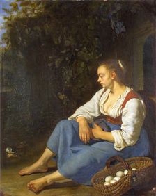 Broken Egg, 1656. Creator: Frans van Mieris I