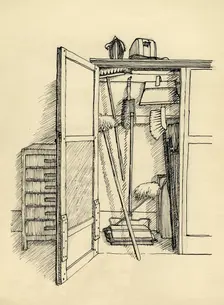 Broom cupboard, c1951. Creator: Shirley Markham