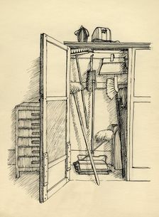 Broom cupboard, c1951. Creator: Shirley Markham
