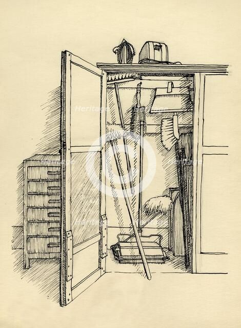 Broom cupboard, c1951. Creator: Shirley Markham.
