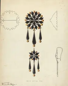 Brooch and Earring, 1935/1942. Creator: Kurt Melzer