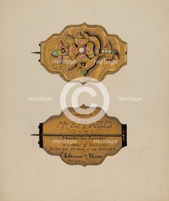 Brooch, c. 1936. Creator: Ellen Duncan.
