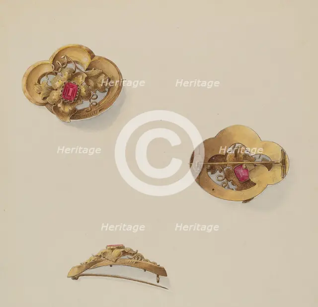 Brooch, c. 1937. Creator: John H. Tercuzzi.