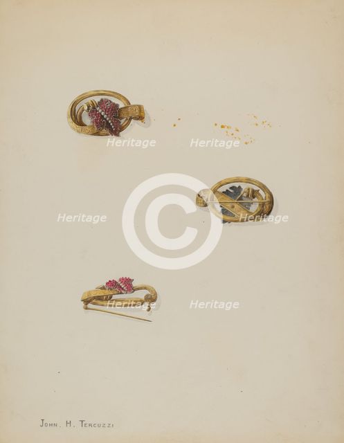 Brooch, c. 1937. Creator: John H. Tercuzzi.