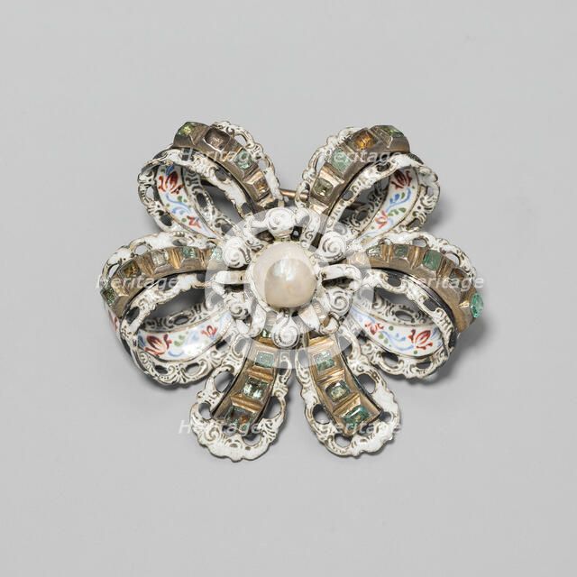 Brooch Shaped as a Bow, France, 17th or 19th century. Creator: Unknown.