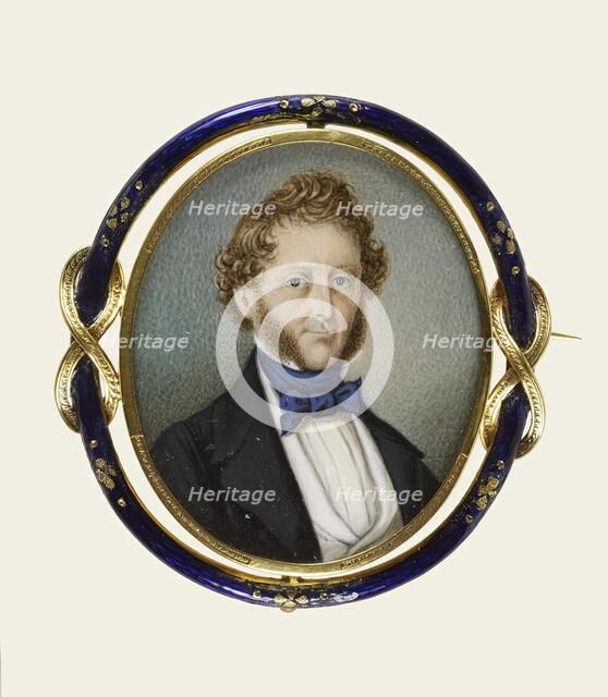 Brooch with Portrait Miniature, mid 19th century. Creator: Unknown.