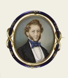 Brooch with Portrait Miniature, mid 19th century. Creator: Unknown