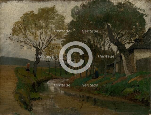 Brook behind the Barn. On the Bank, 1873 - 1875. Creator: Ladislav Mednyanszky.