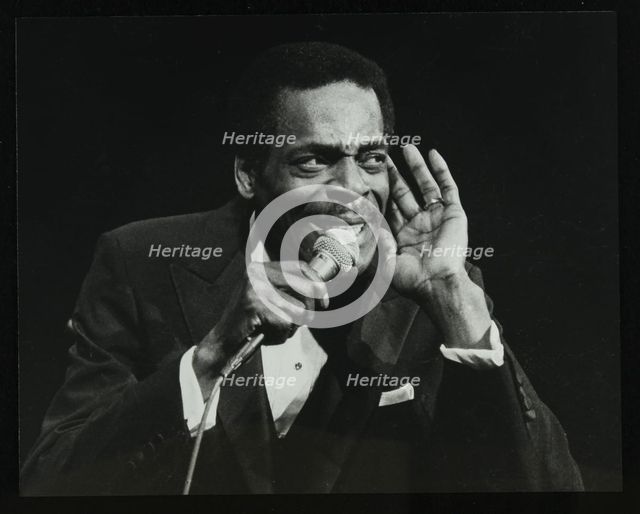 Brook Benton singing at the Forum Theatre, Hatfield, Hertfordshire, 28 October 1984. Creator: Denis Williams.