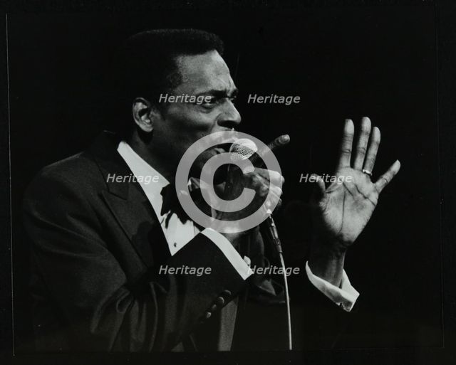 Brook Benton singing at the Forum Theatre, Hatfield, Hertfordshire, 28 October 1984. Creator: Denis Williams.